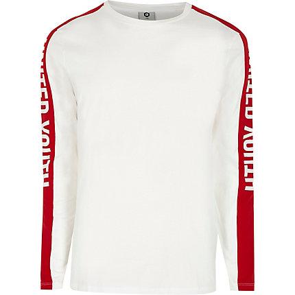 River Island Mens Jack And Jones White Tape Sweatshirt
