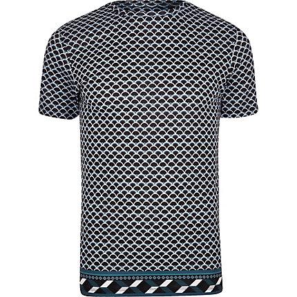 River Island Mens Slim Fit Geo Print T-shirt