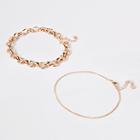 River Island Womens Gold Tone Chunky Anklet Multipack