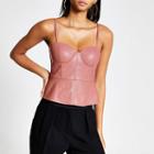 River Island Womens Faux Leather Peplum Bralet Top