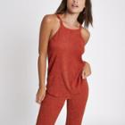 River Island Womens Rust Textured Loose Fit Top