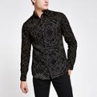 River Island Mens Slim Fit Diamond Print Shirt