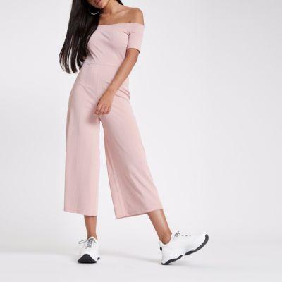 River Island Womens Bardot Wide Leg Jumpsuit