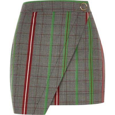 River Island Womens Check Popper Front Skort