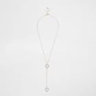 River Island Womens Gold Tone Double Pave Circle Necklace