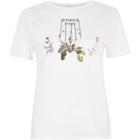 River Island Womens White 'bonjour Pretty' Floral Print T-shirt