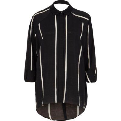 River Island Womens Stripe Print Cut Out Back Shirt