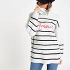 River Island Womens Stripe 'amour' Roll Neck Sweater