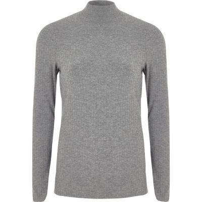 River Island Womens Brushed Rib High Neck Top