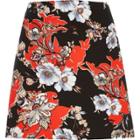 River Island Womens And Orange Floral Mini Skirt