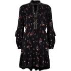 River Island Womens Floral Studded Tie Neck Frill Dress