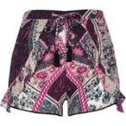 River Island Womens Floral Scarf Print Frill Shorts