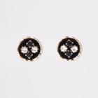 River Island Womens Velvet Embellished Circle Stud Earrings