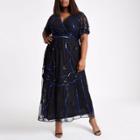 River Island Womens Plus Embellished Wrap Maxi Dress