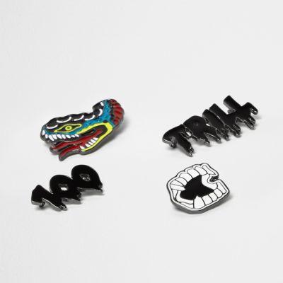 River Island Mens Snake Trill Badge Set