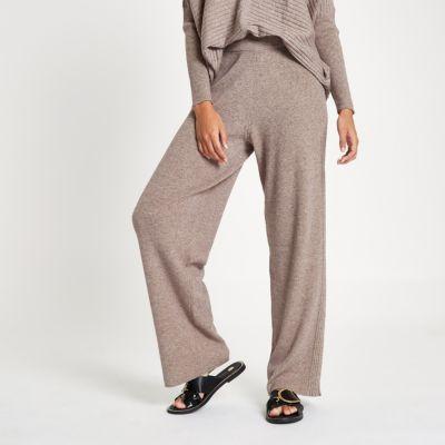 River Island Womens Knit Wide Leg Trousers