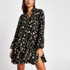 River Island Womens Rose Printed Smock Mini Dress