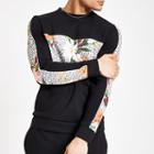 River Island Mens Slim Fit Floral Blocked Sweatshirt
