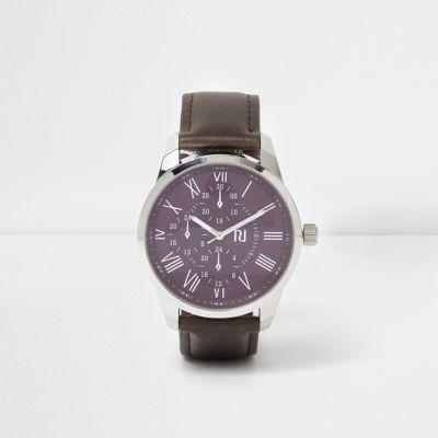 River Island Mens Strap Purple Round Face Watch