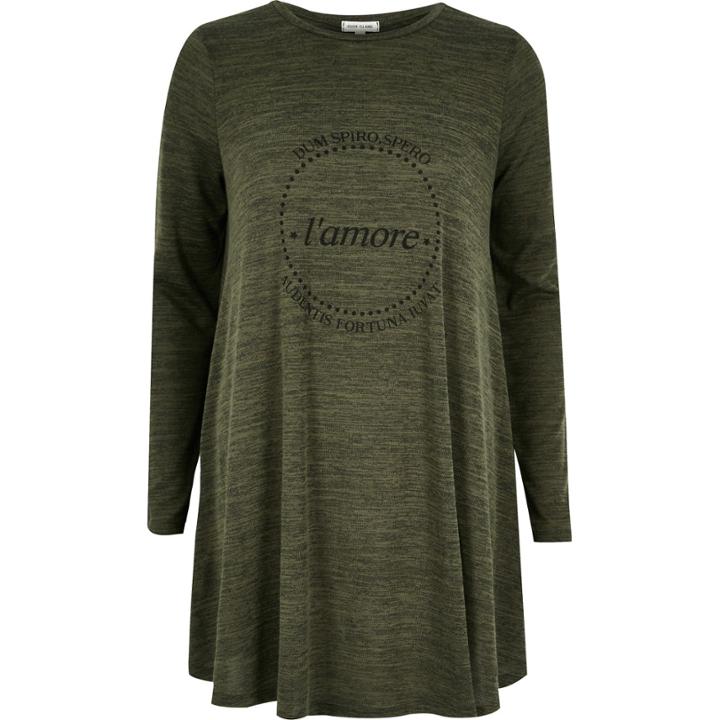 River Island Womens Love Print Swing Long Sleeve Top
