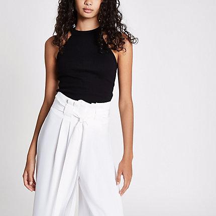 River Island Womens Ribbed Halter Neck Crop Top