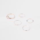 River Island Womens Rose Gold Tone Knot And Circle Top Ring Pack