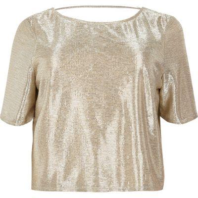 River Island Womens Plus Gold Grazer Top