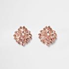 River Island Womens Rose Gold Tone Jewel Cluster Earrings