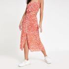River Island Womens Printed Button Front Midi Skirt
