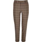 River Island Mens Checked Skinny Cropped Suit Pants