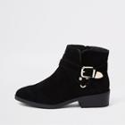 River Island Womens Suede Buckle Ankle Boots