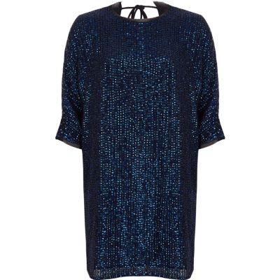 River Island Womens Embellished Swing T-shirt Dress