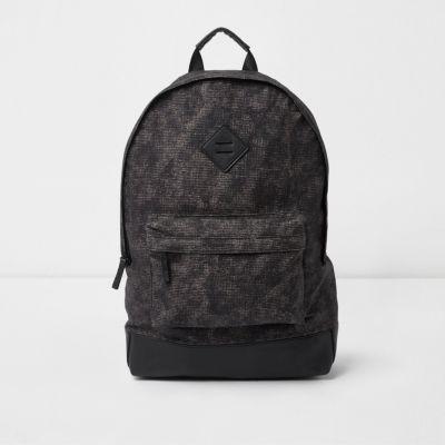 River Island Mens Crosshatch Front Pocket Backpack