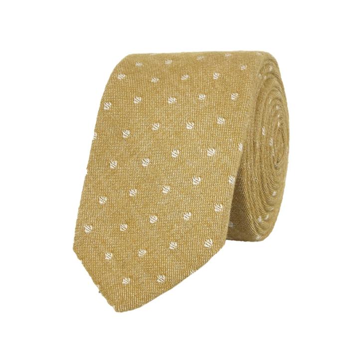 River Island Mensyellow Gold Polka Dot Tie