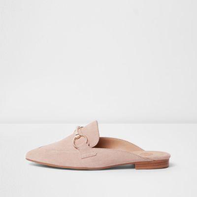 River Island Womens Suede Snaffle Backless Loafers