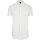 River Island Mens White Muscle Fit Button Up Shirt