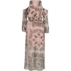 River Island Womens Paisley Print Cold Shoulder Maxi Dress