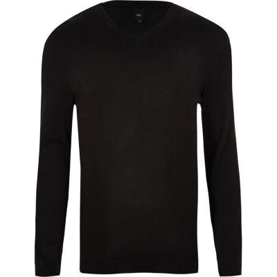 River Island Mens Big And Tall Slim Fit V Neck Sweater