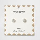 River Island Womens White April Birthstone Stud Earrings