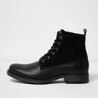 River Island Mens Leather Panel Fleece Lined Boots