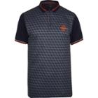 River Island Mens Print Colour Block Slim Fit Polo Shirt