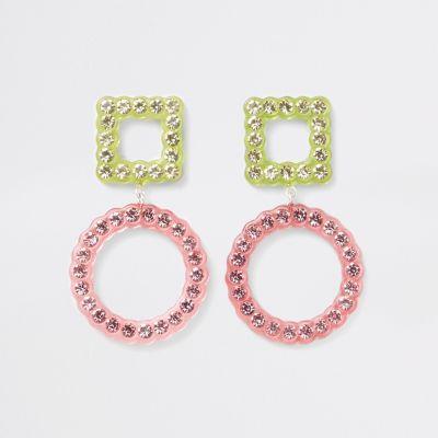 River Island Womens Diamante Embellished Stud Drop Earrings