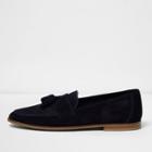 River Island Mens Suede Woven Tassel Loafers
