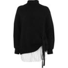 River Island Womens Tie Front High Neck Layered Sweater