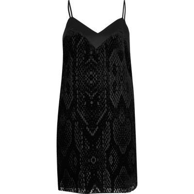 River Island Womens Petite Burnout Velvet Slip Dress