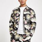 River Island Mens Floral Print Zip Though Shirt