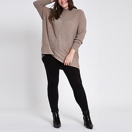 River Island Womens Plus Rib Knit High Neck Jumper
