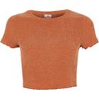 River Island Womens Lettuce Frill Cropped T-shirt