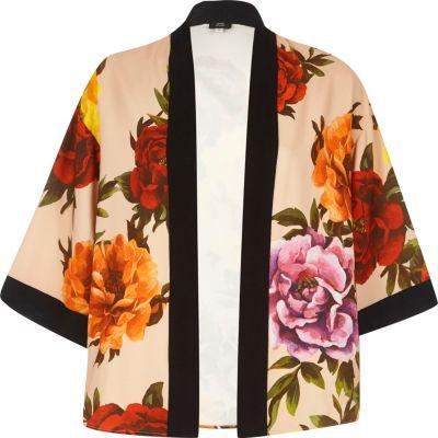 River Island Womens Floral Cropped Kimono