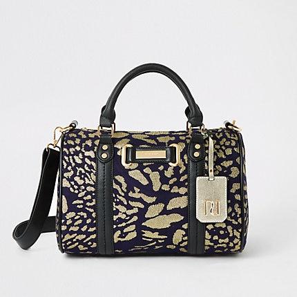River Island Womens Jacquard Print Bowler Cross Body Bag